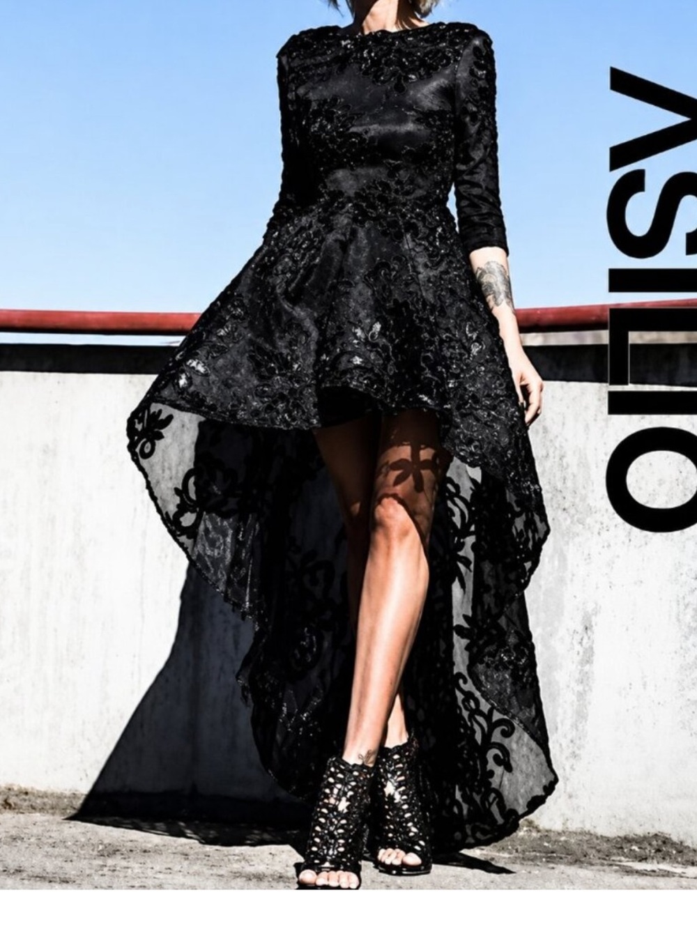 Asilio Prisoner Queen Hi-Low Dress